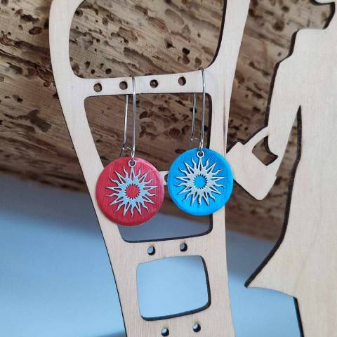 Boucles d'oreilles fantaisie soleil rversibles